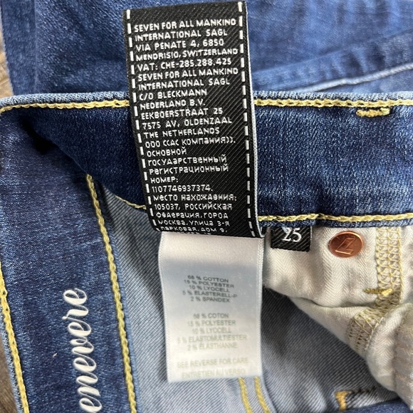 7 For All Mankind Skinny Blue Jeans Pants Denim ((size 25)) - Picture 7 of 7